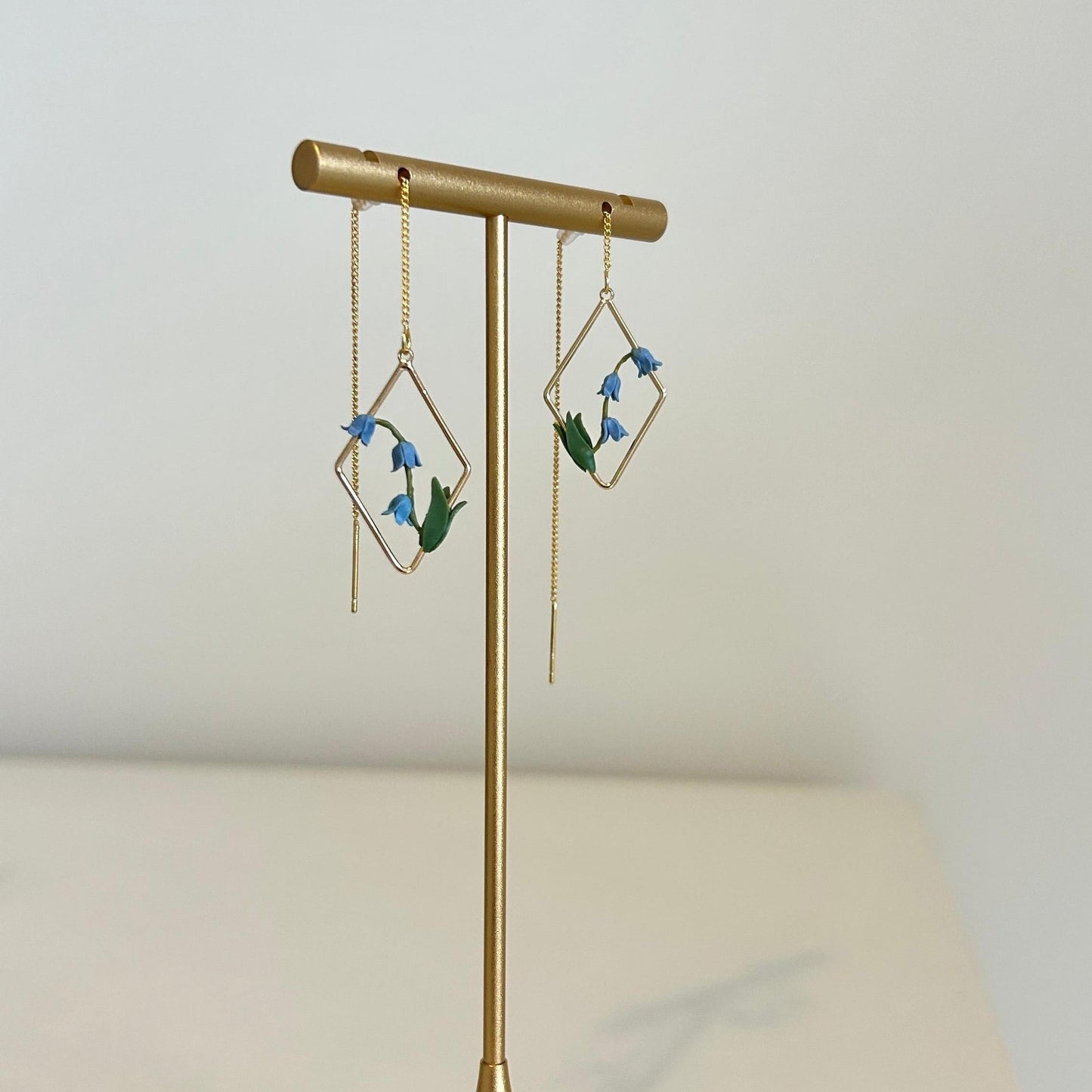 Bluebells flower threader earrings