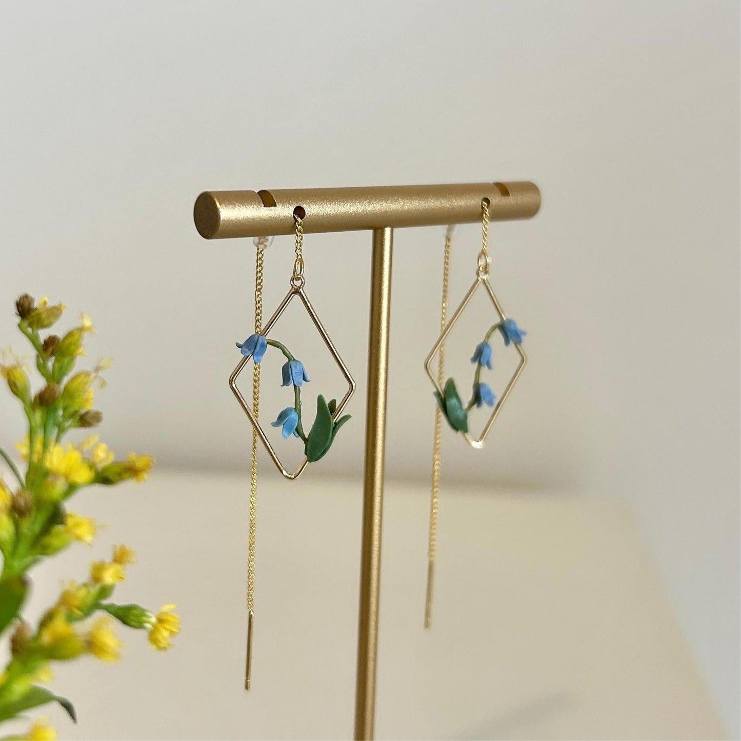 Bluebells flower threader earrings