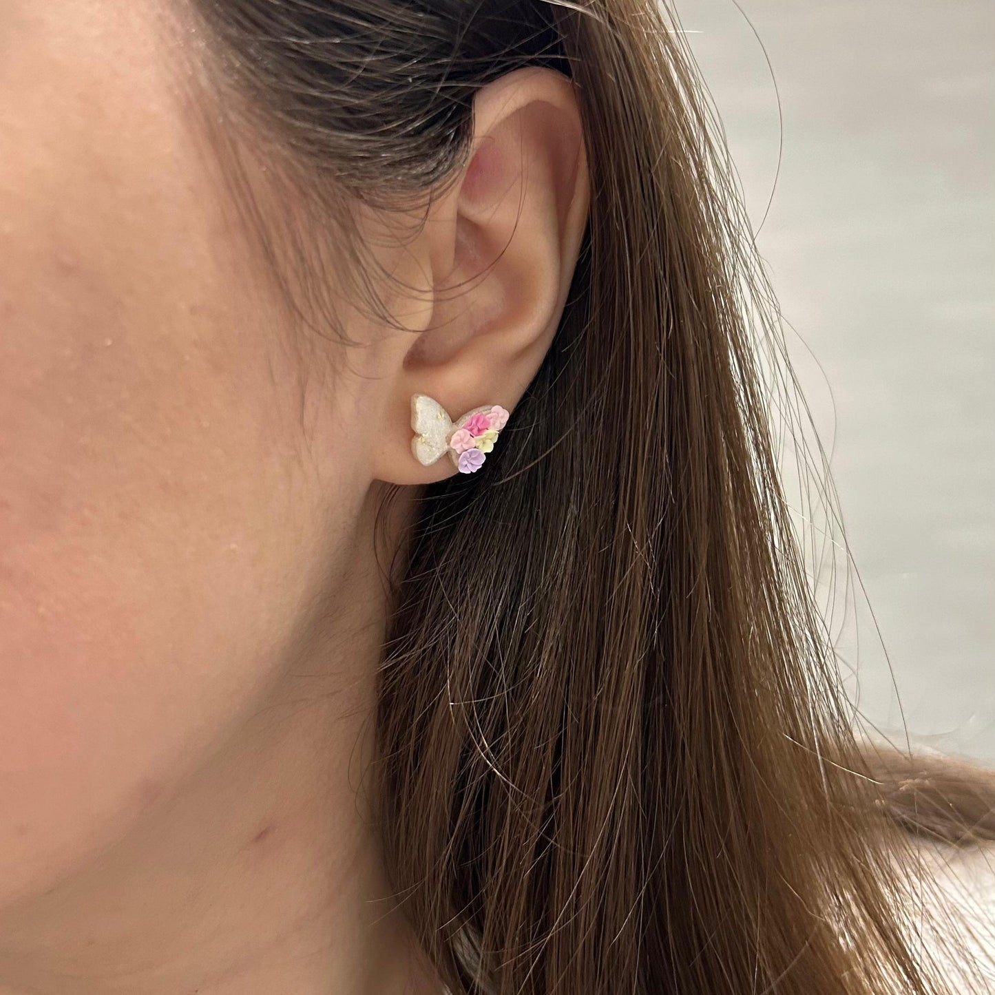 Butterfly floral studs