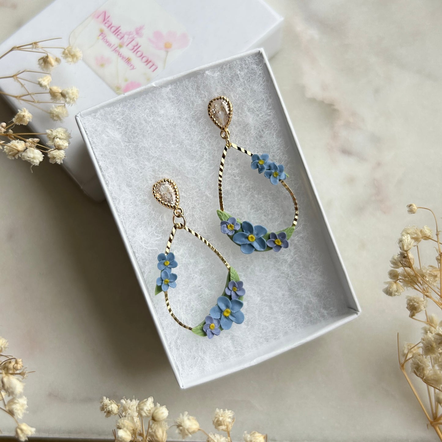 Forget-me-not flower earrings
