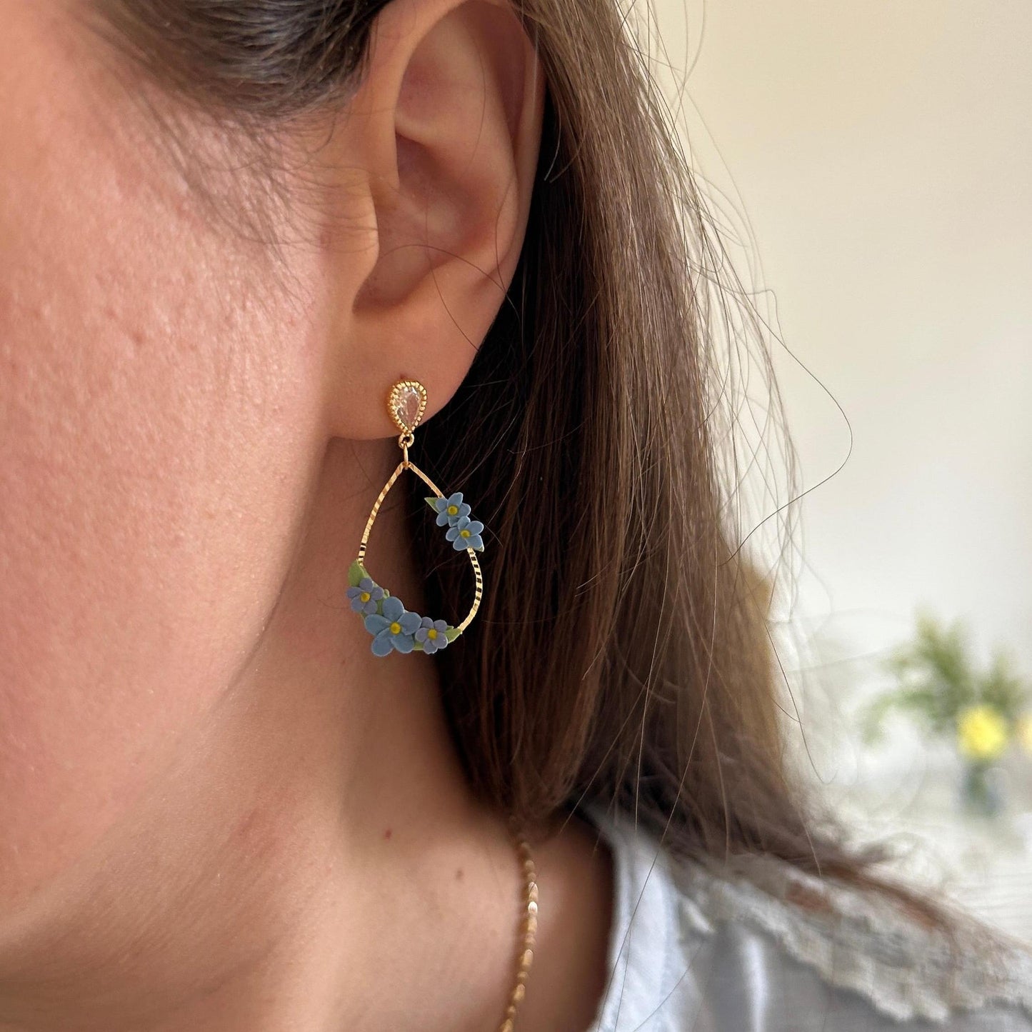 Forget-me-not flower earrings