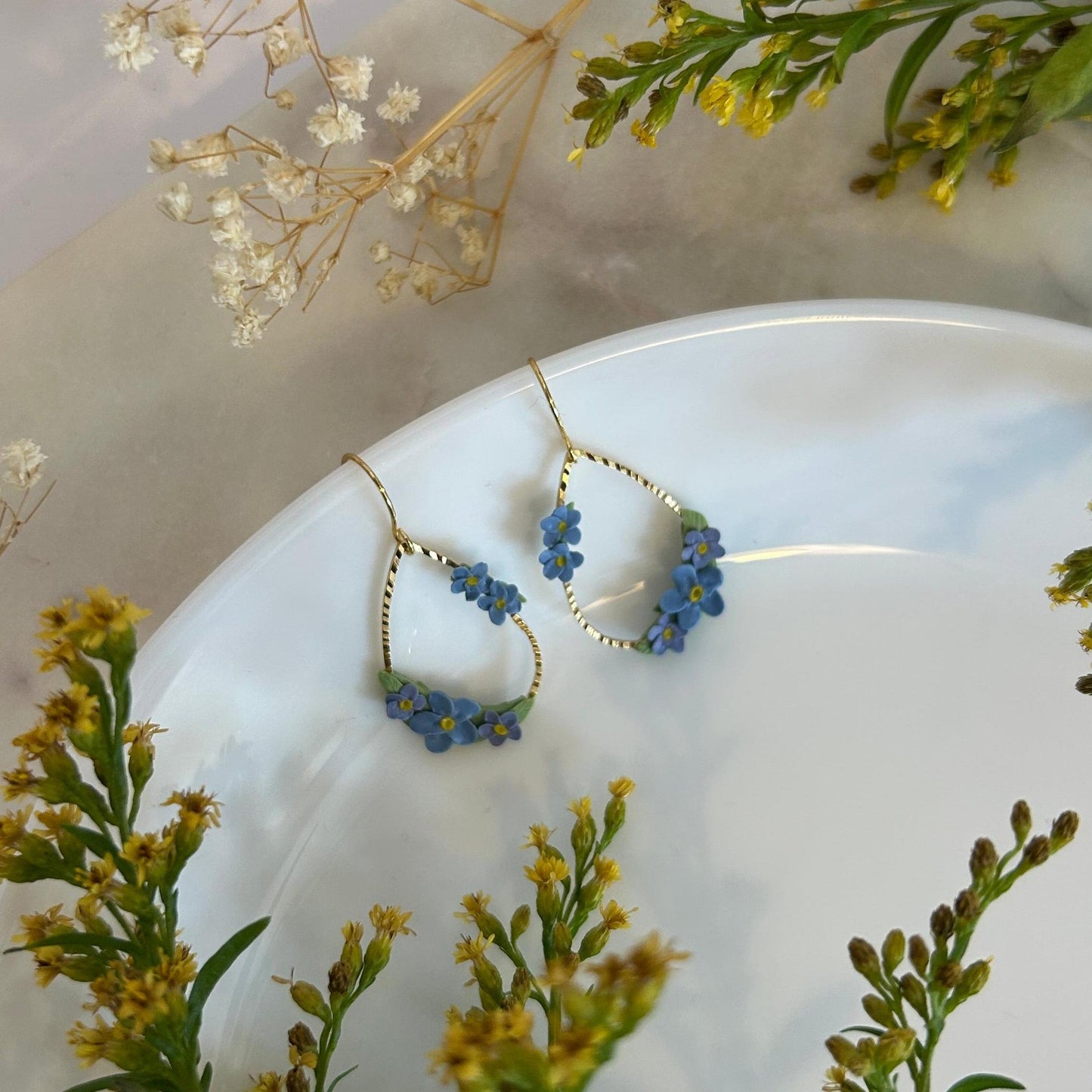 Forget-me-not flower earrings