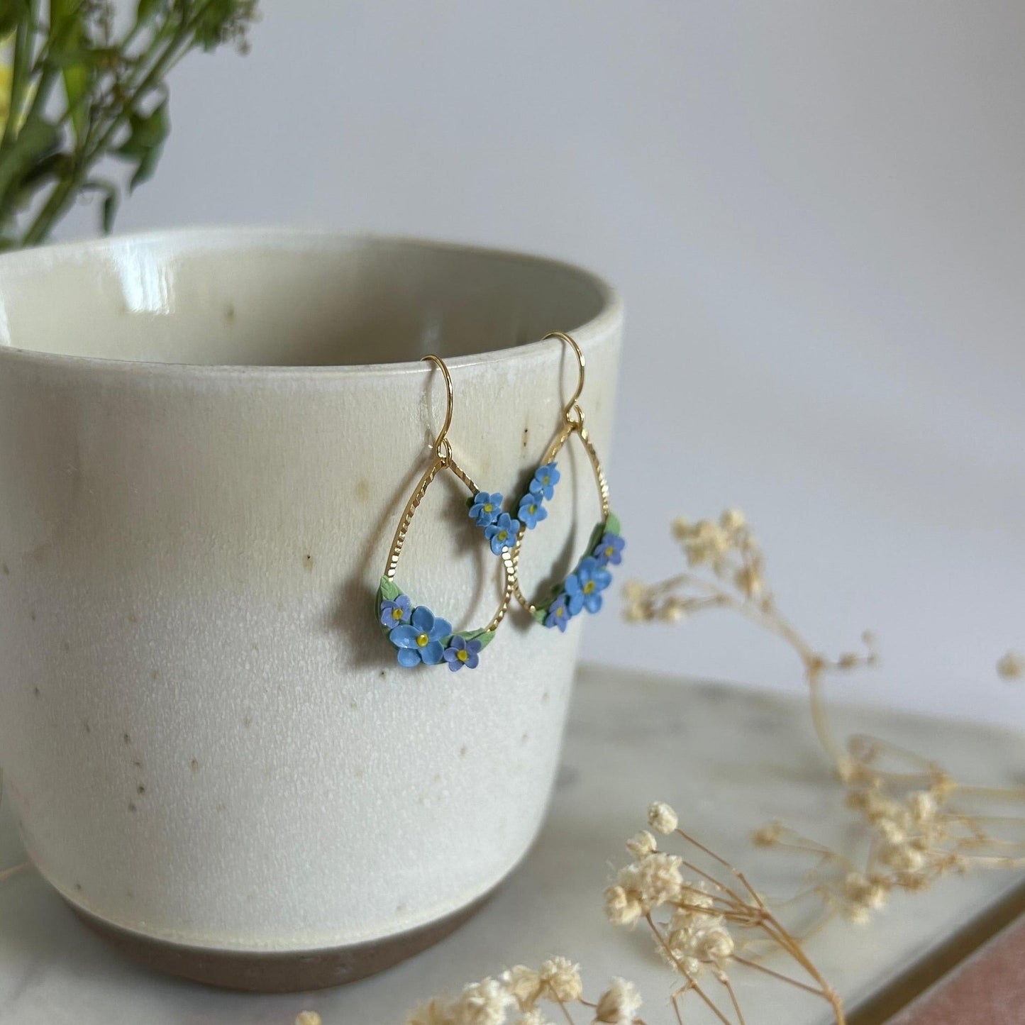 Forget-me-not flower earrings