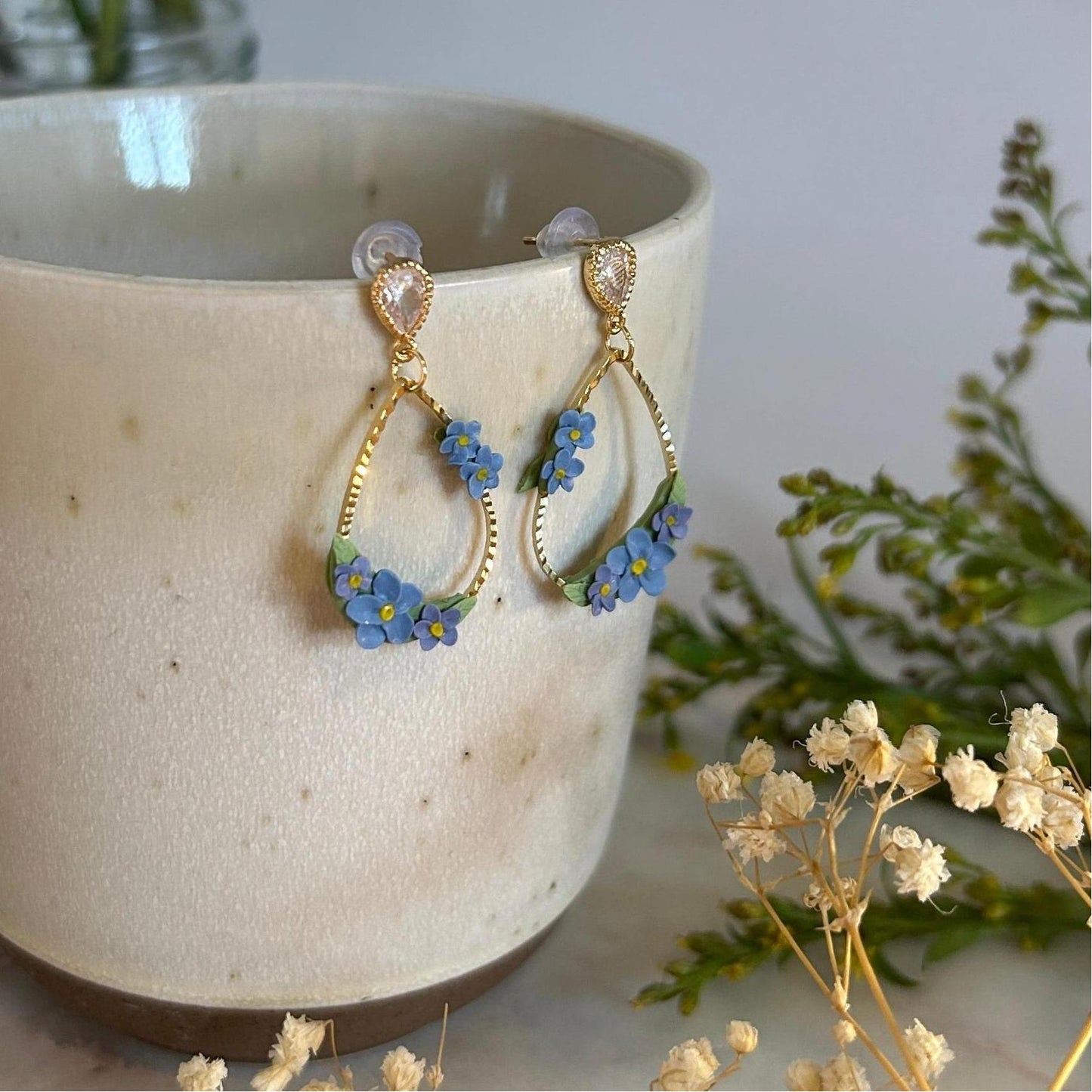 Forget-me-not flower earrings