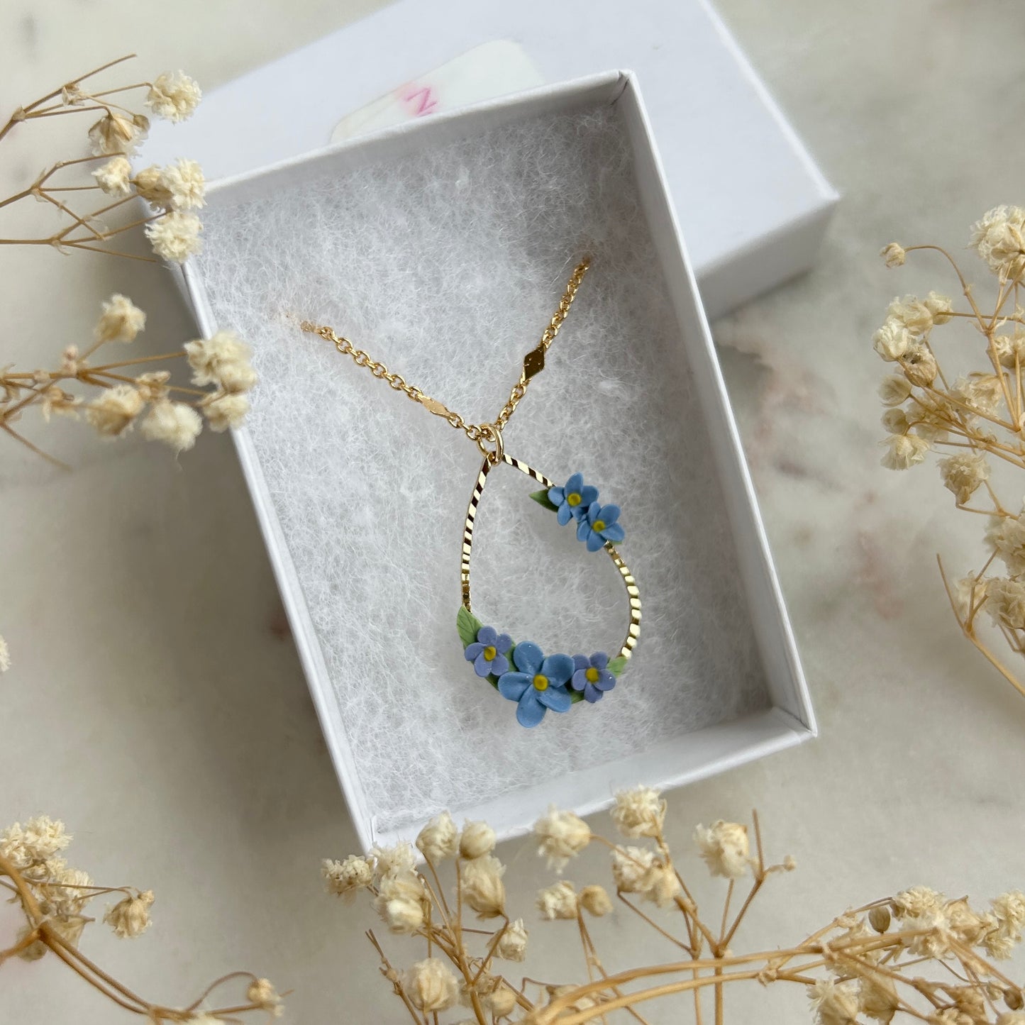 Forget-me-not flower necklace