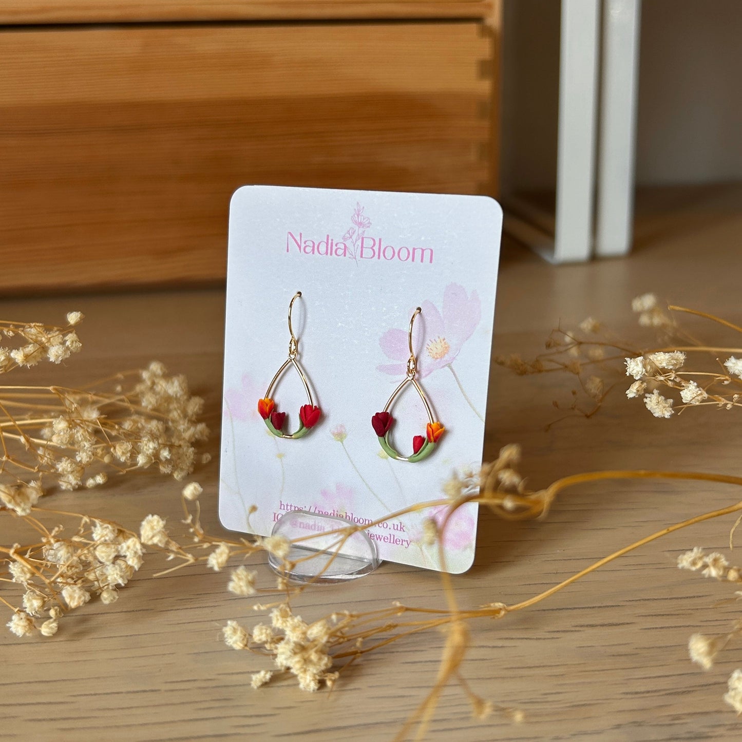 Tulip flower drop earrings