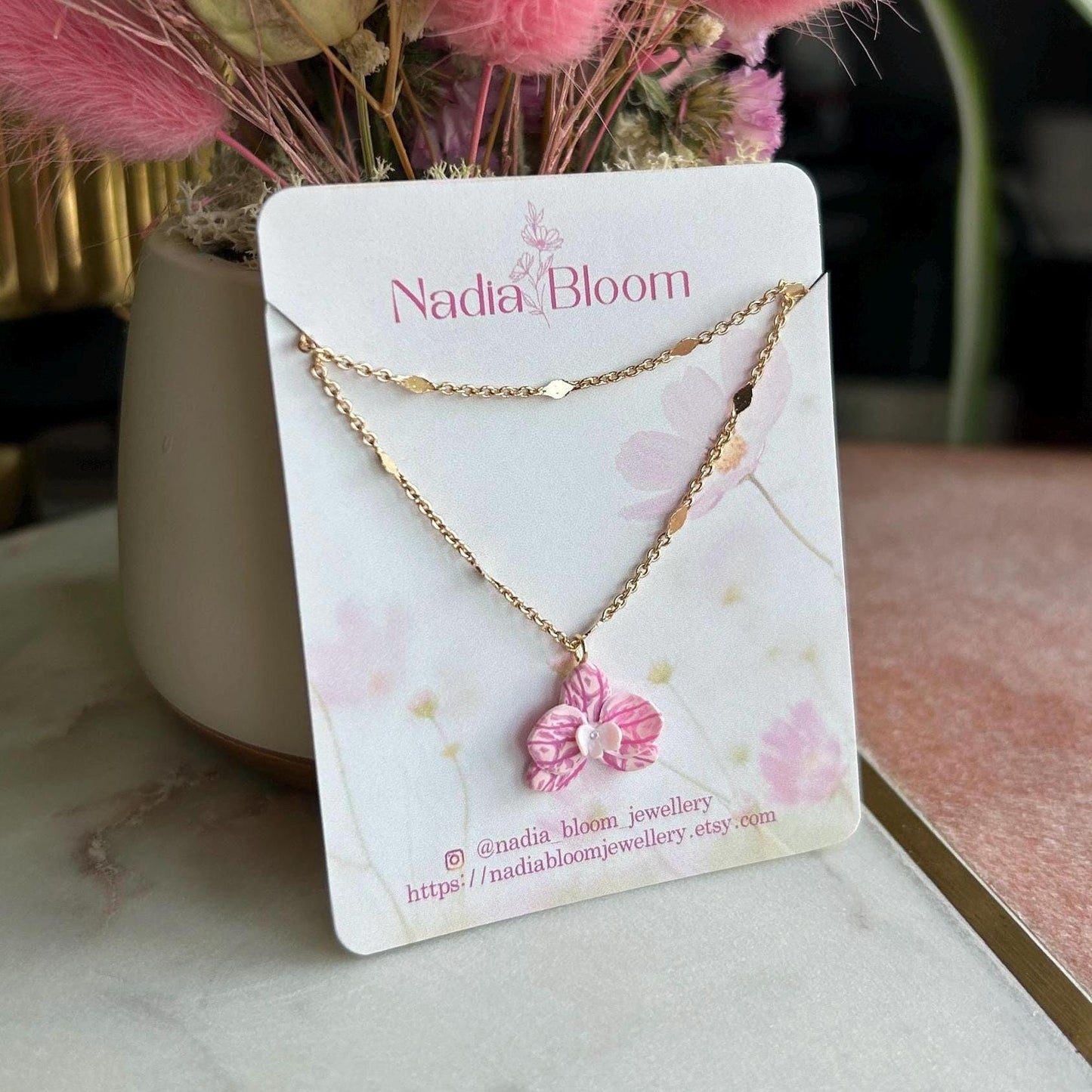 Orchid necklace