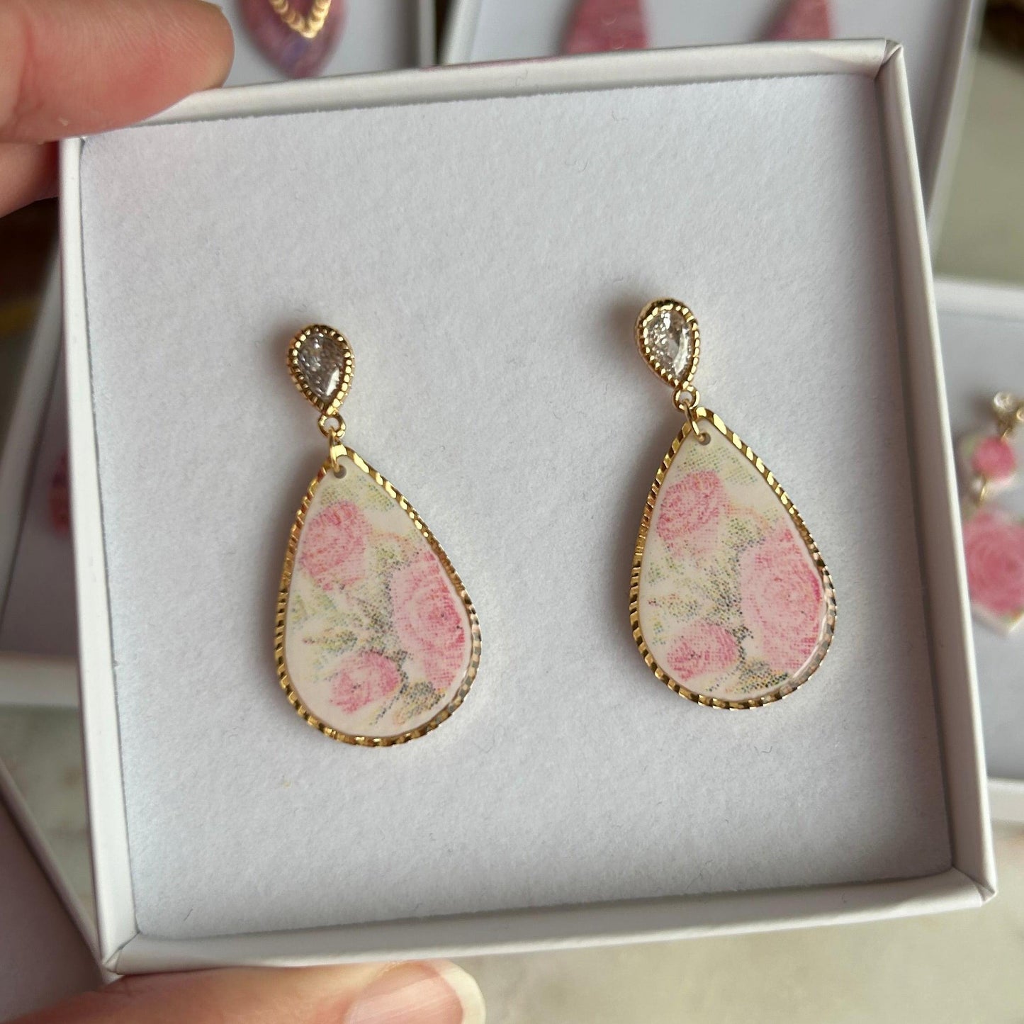 Polymer clay drop earrings
