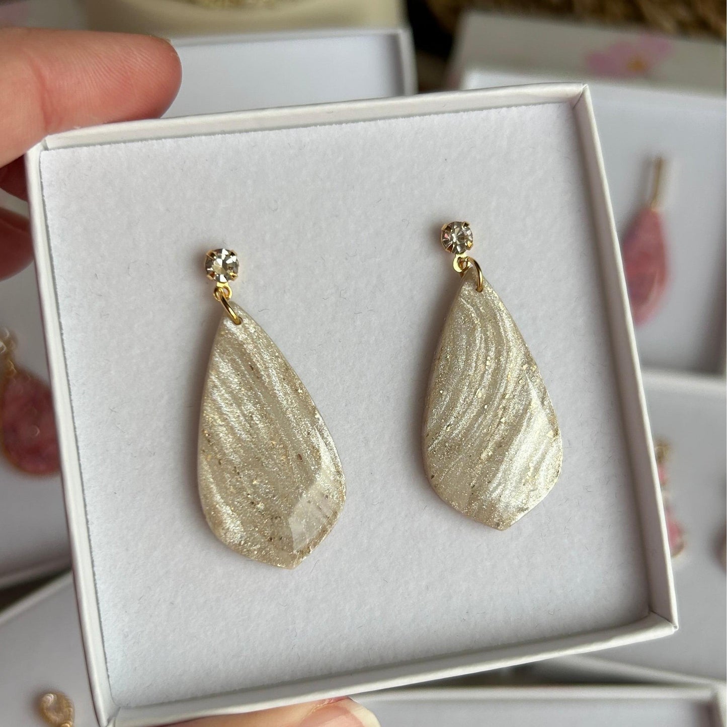 Polymer clay drop earrings
