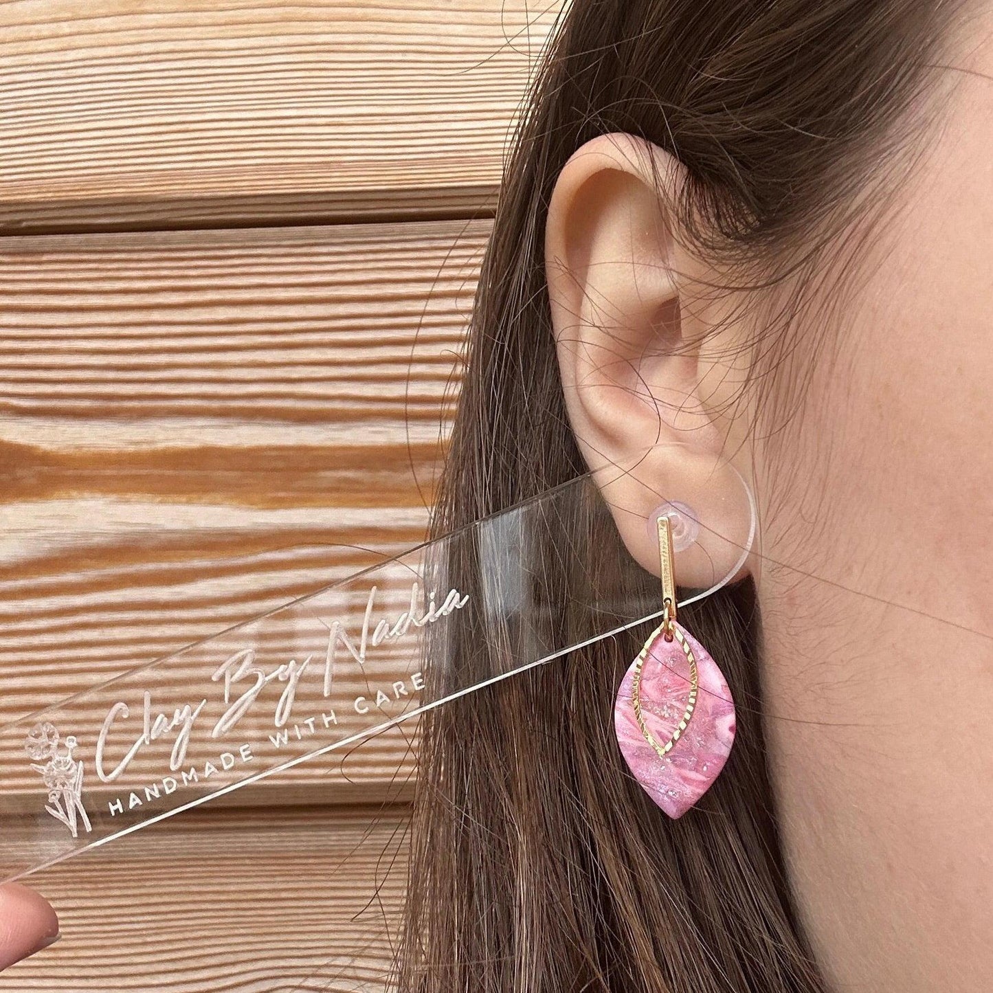 Polymer clay drop earrings