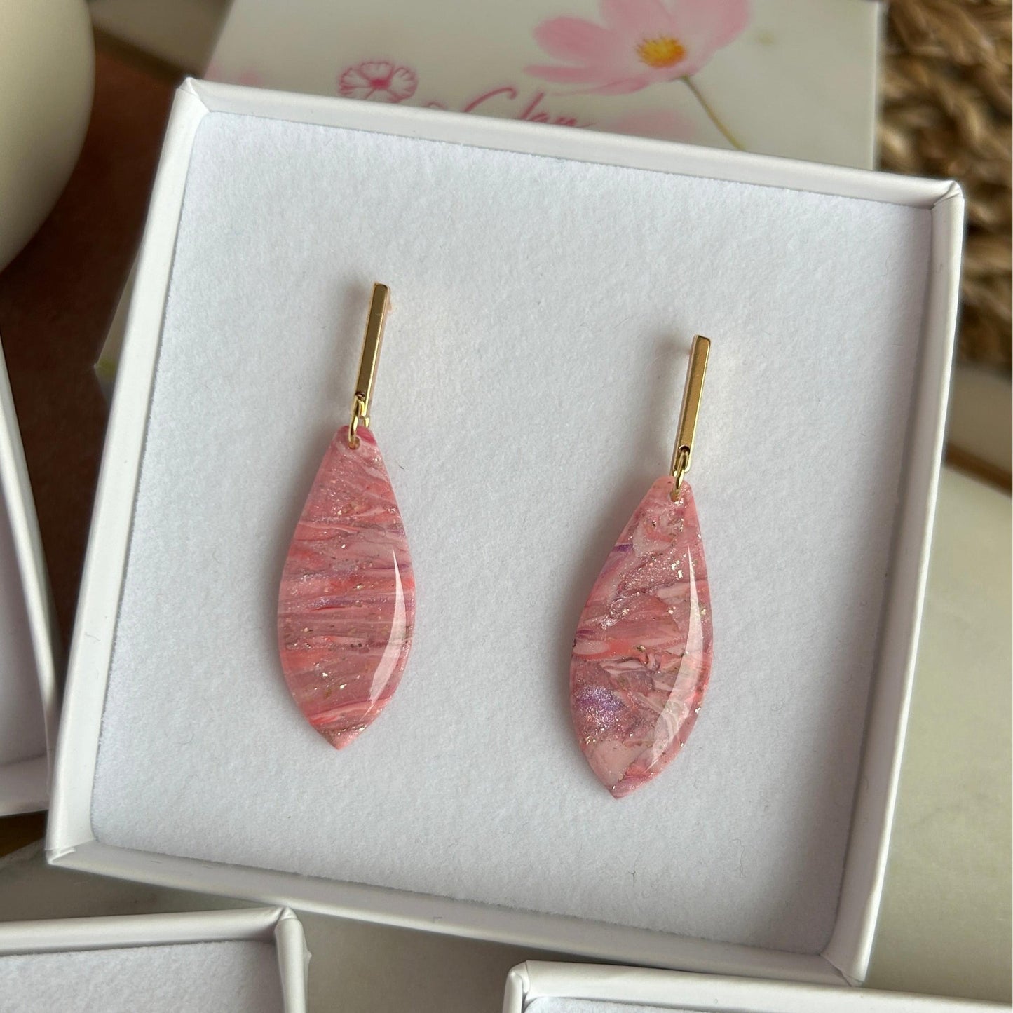 Polymer clay drop earrings