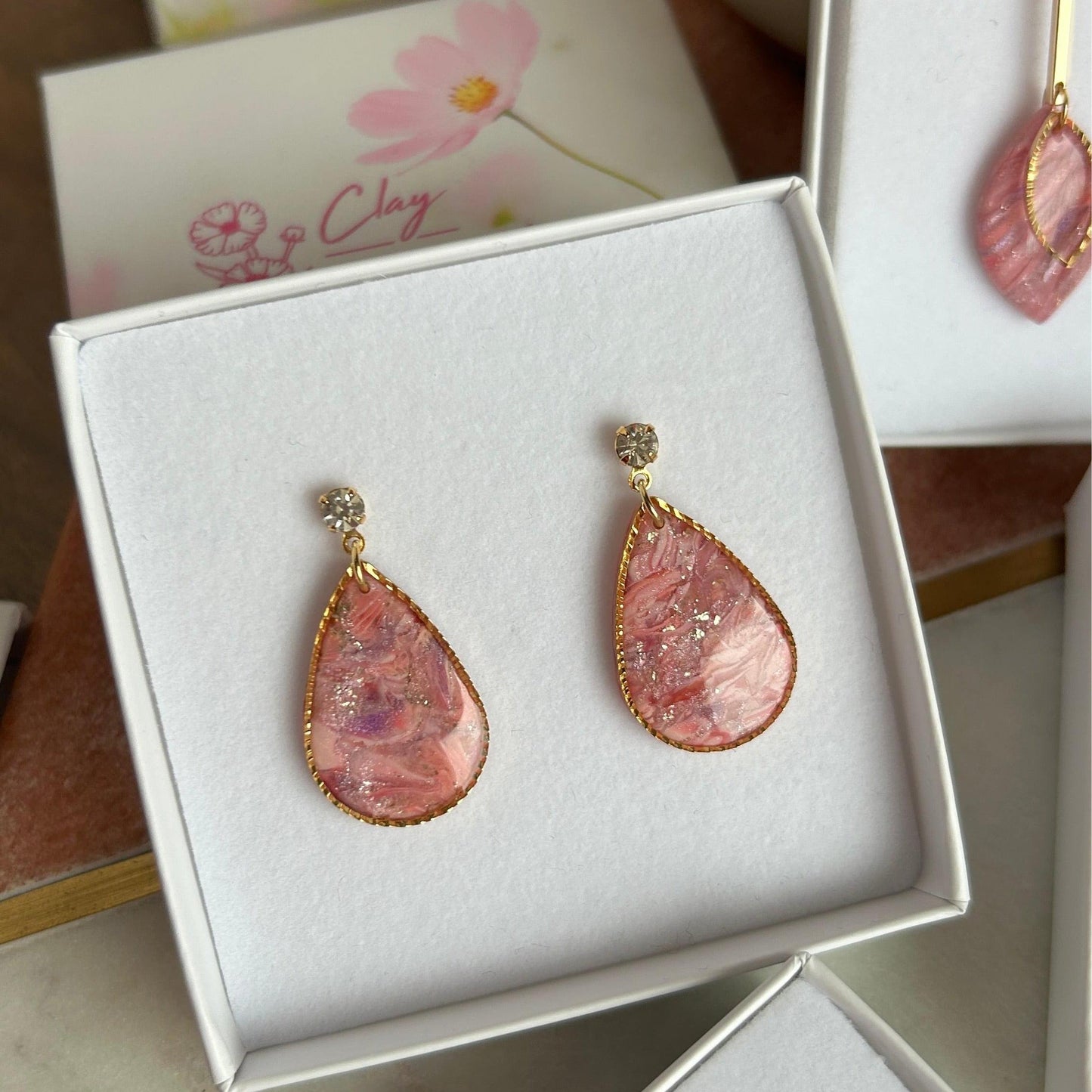 Polymer clay drop earrings