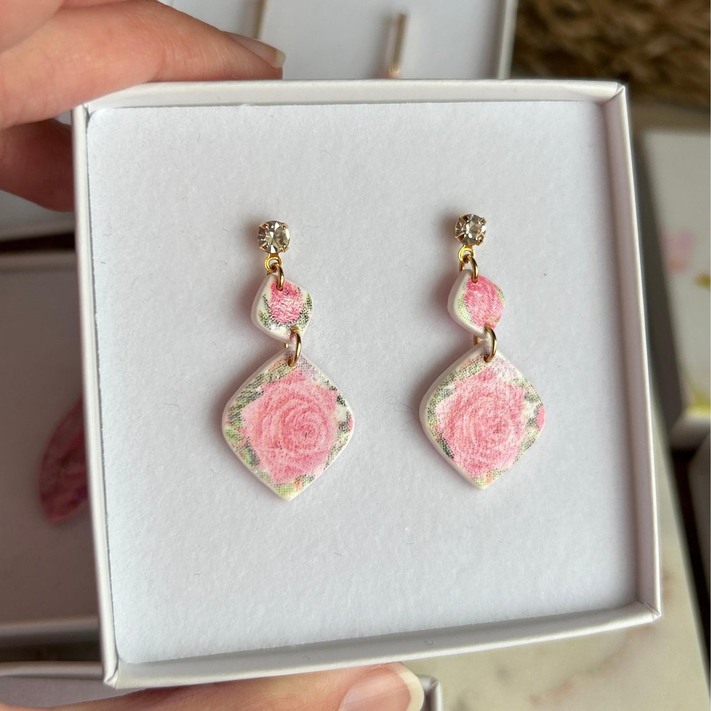 Polymer clay drop earrings