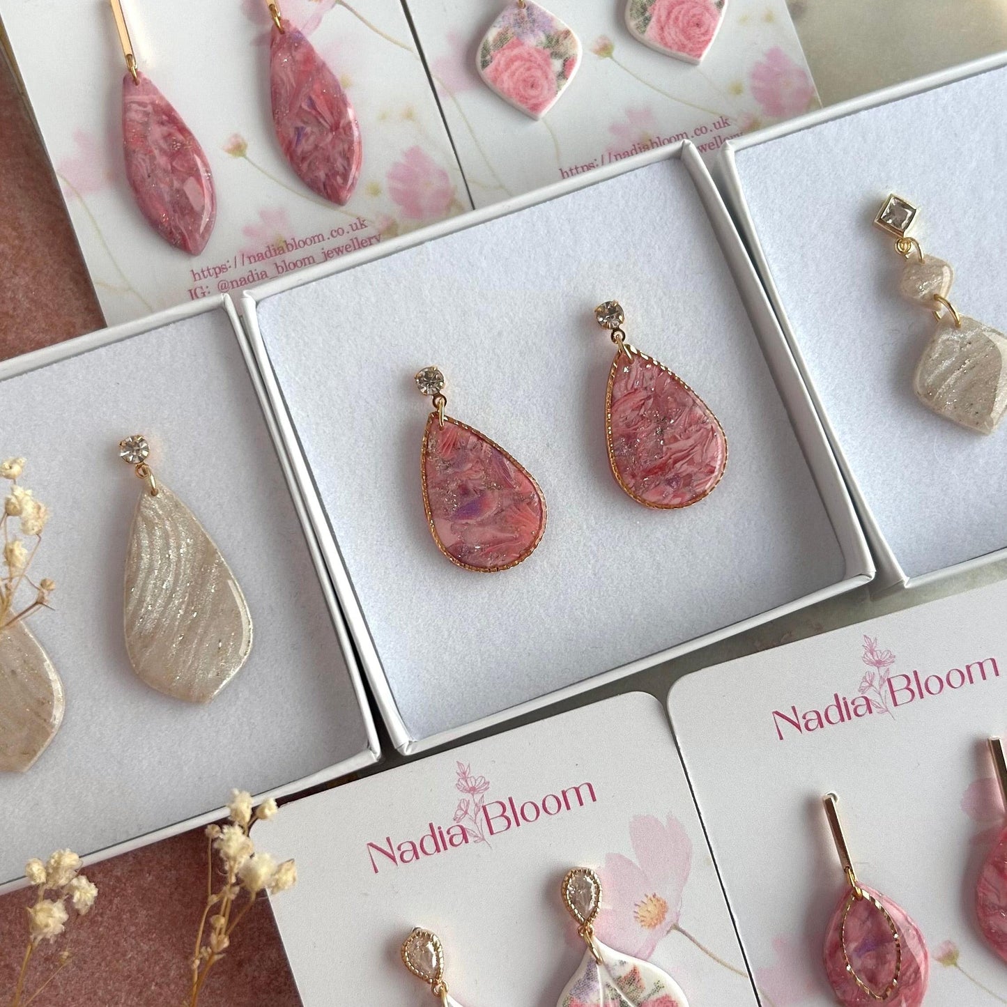 Polymer clay drop earrings