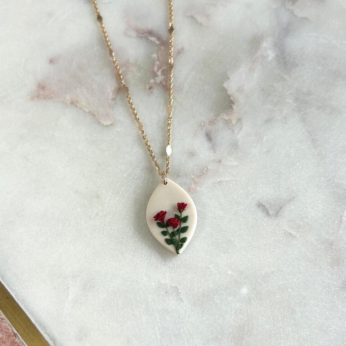Rose June birth month necklace