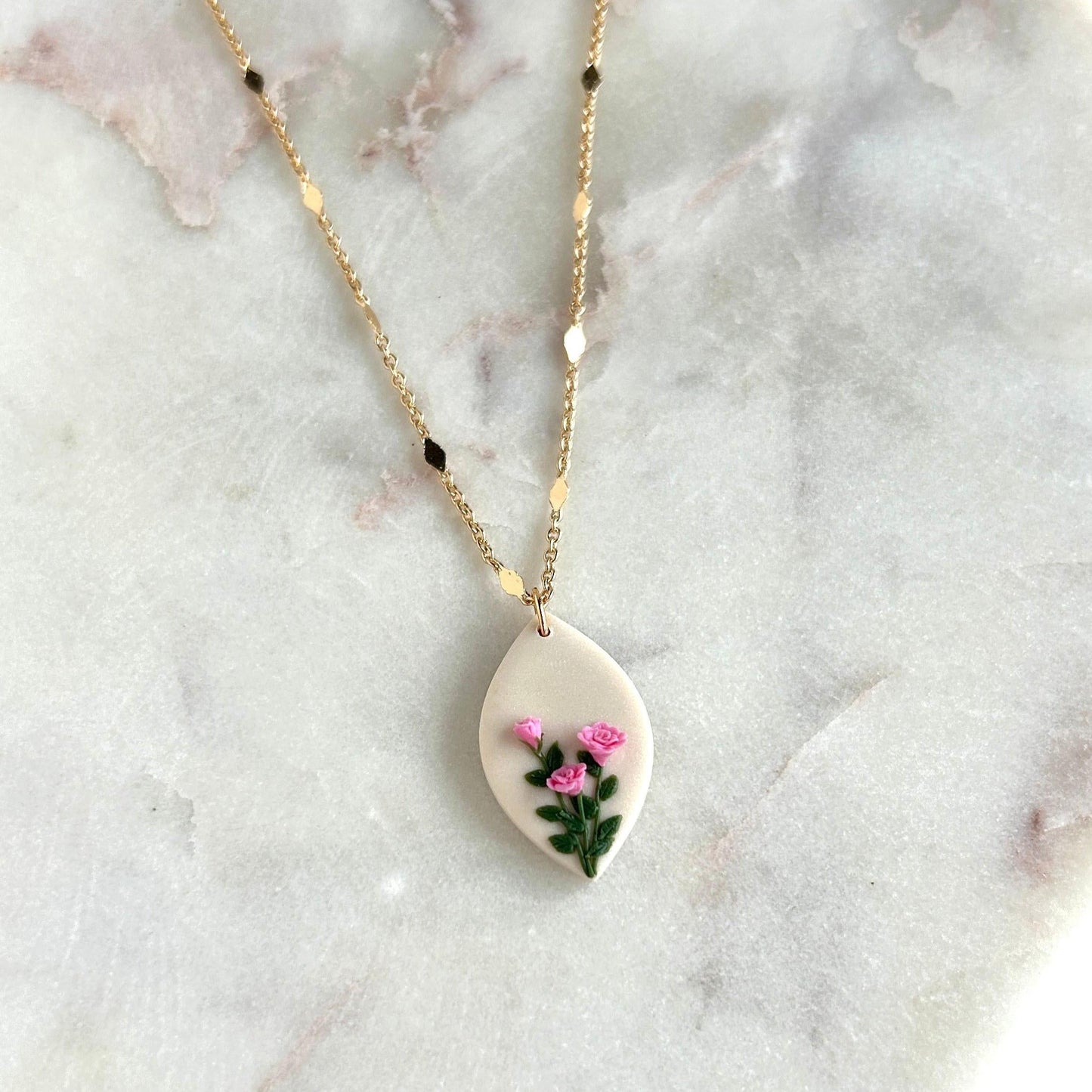 Rose June birth month necklace