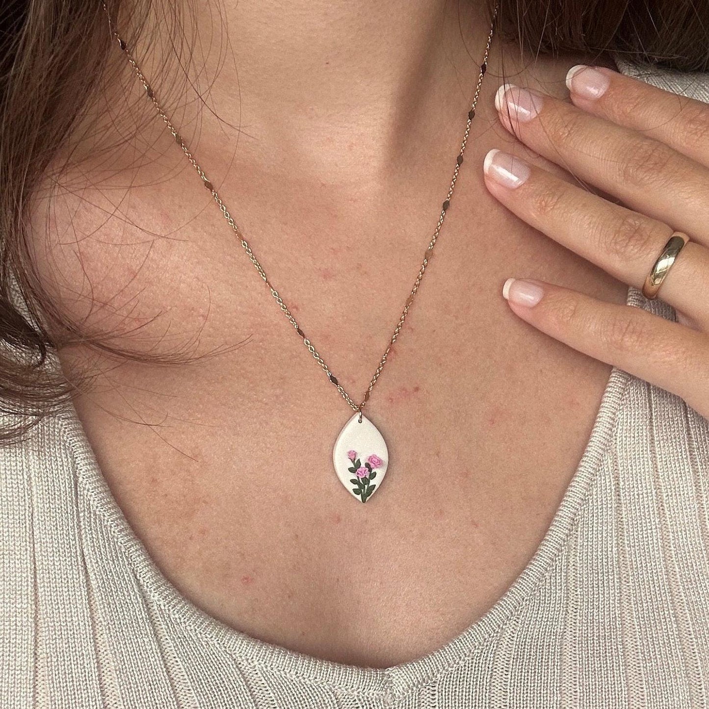 Rose June birth month necklace
