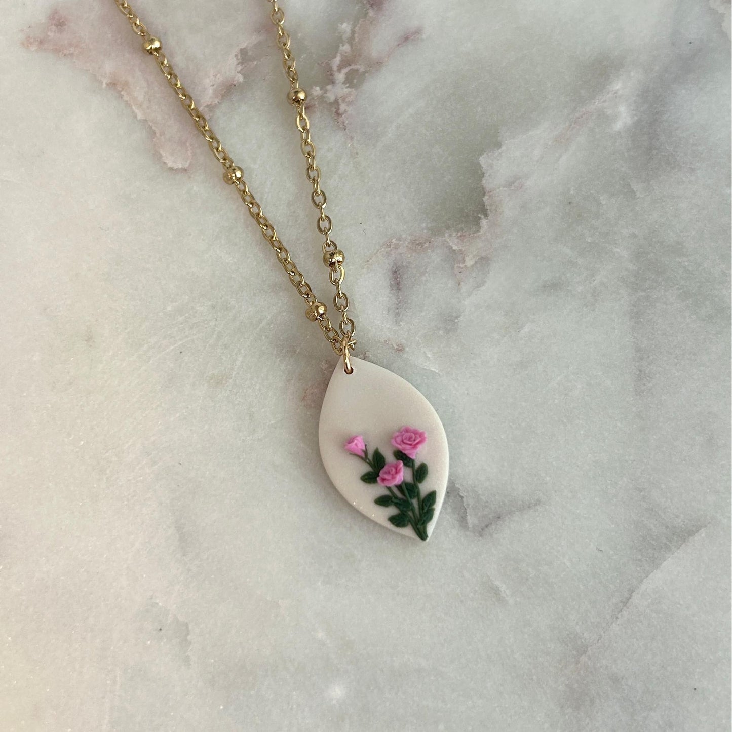 Rose June birth month necklace