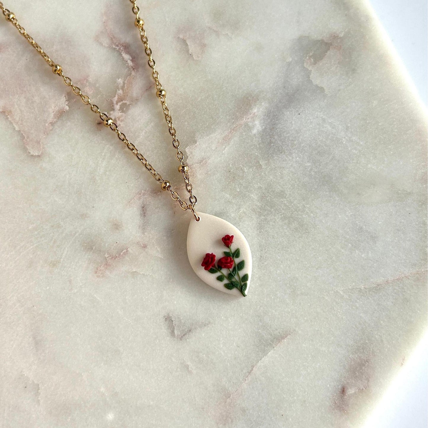 Rose June birth month necklace