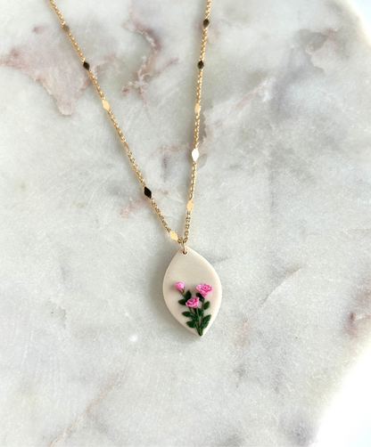 Rose June birth month necklace