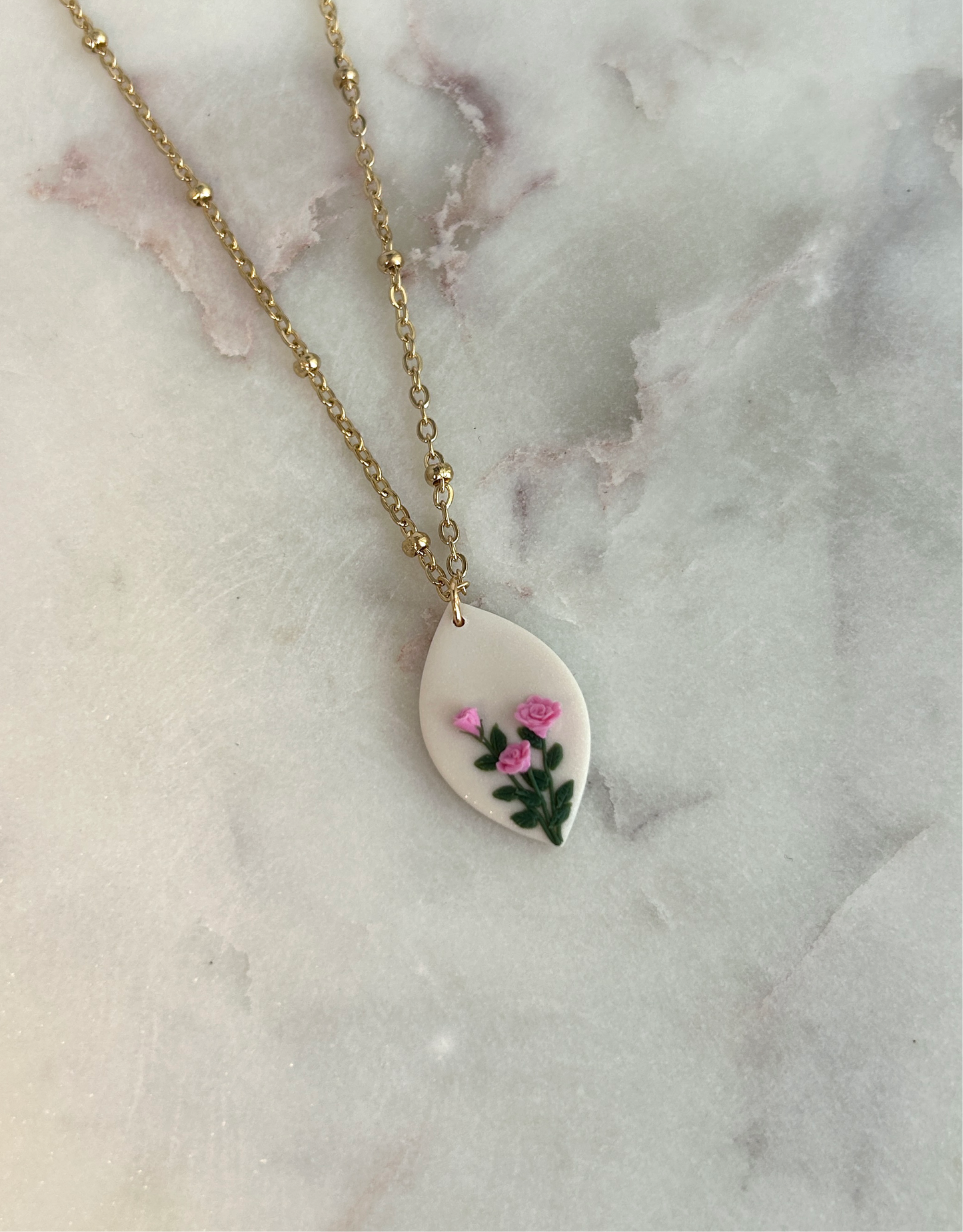 Rose June birth month necklace