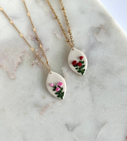 Rose June birth month necklace