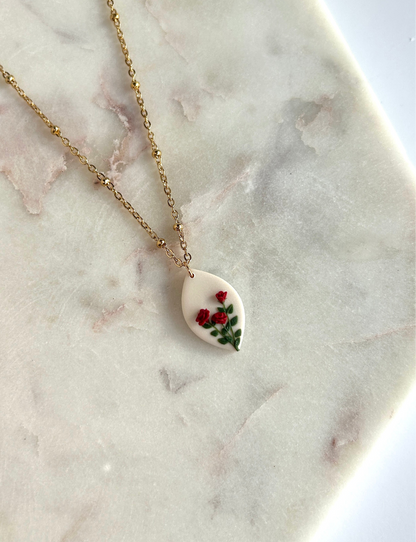 Rose June birth month necklace