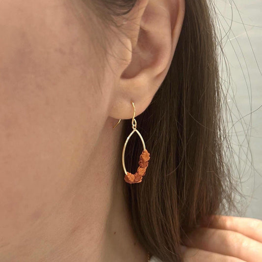 Autumn leaves oval earrings