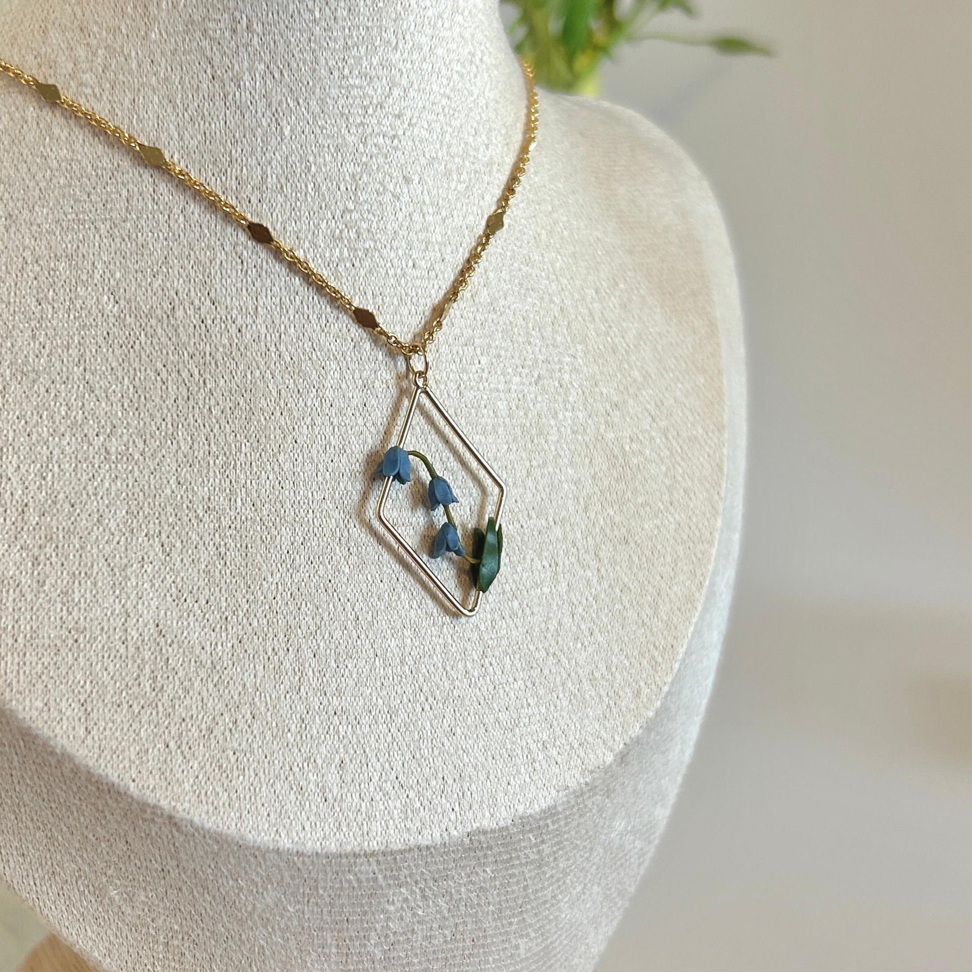 Bluebell flower necklace