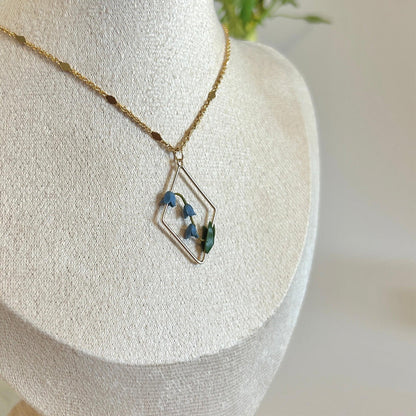Bluebell flower necklace