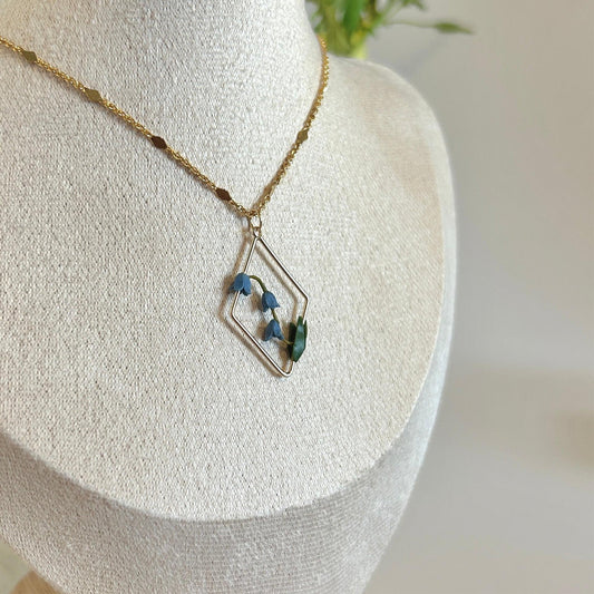 Bluebell flower necklace