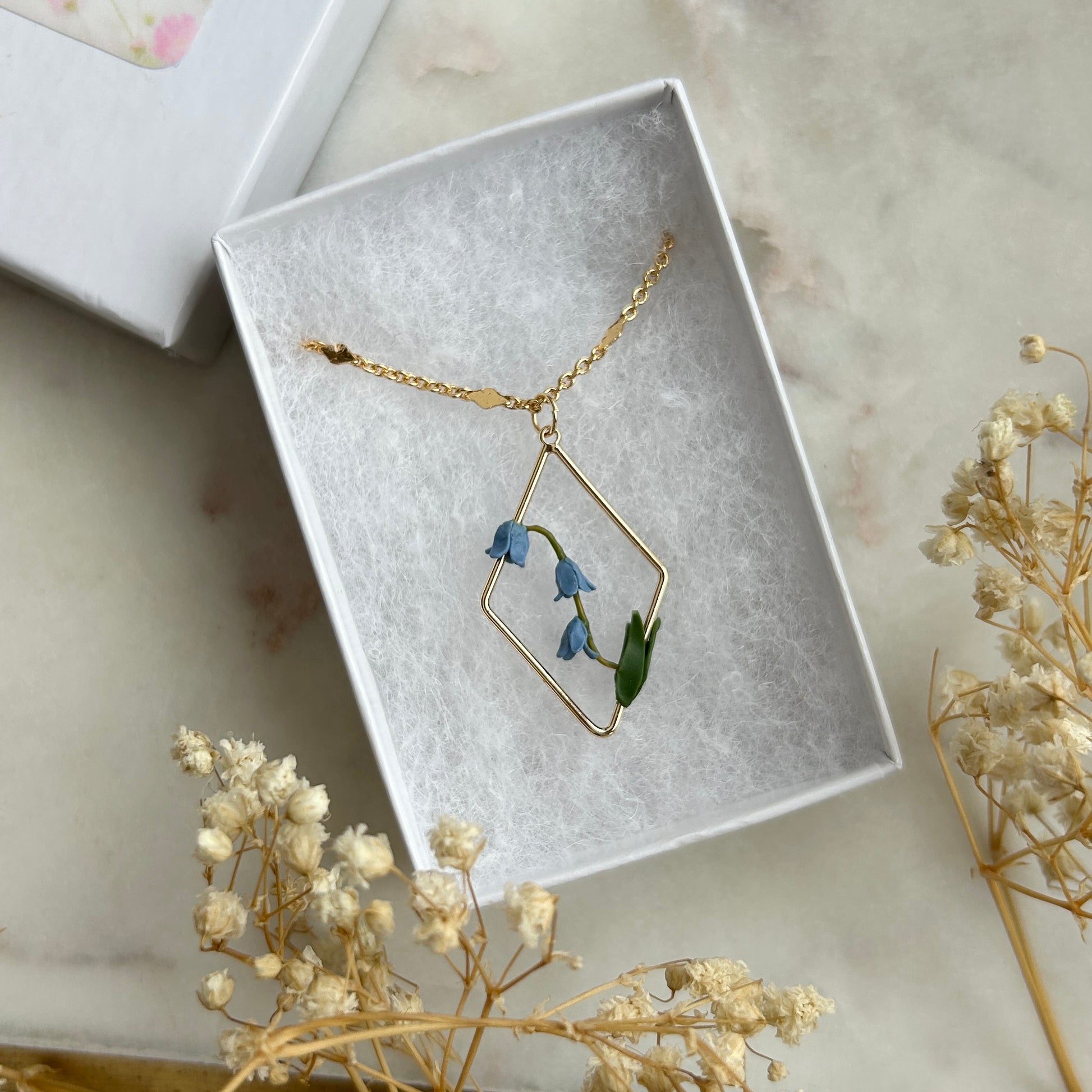 Bluebell flower necklace