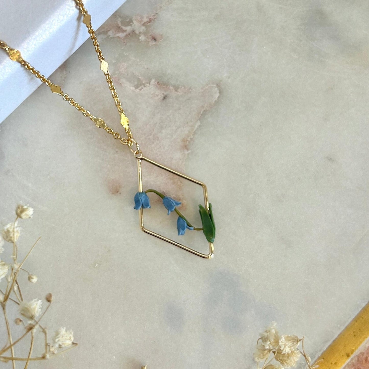 Bluebell flower necklace