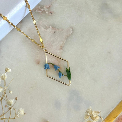Bluebell flower necklace