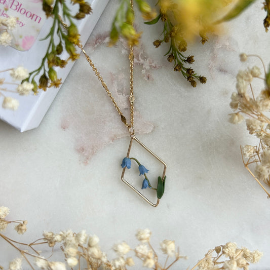 Bluebell flower necklace