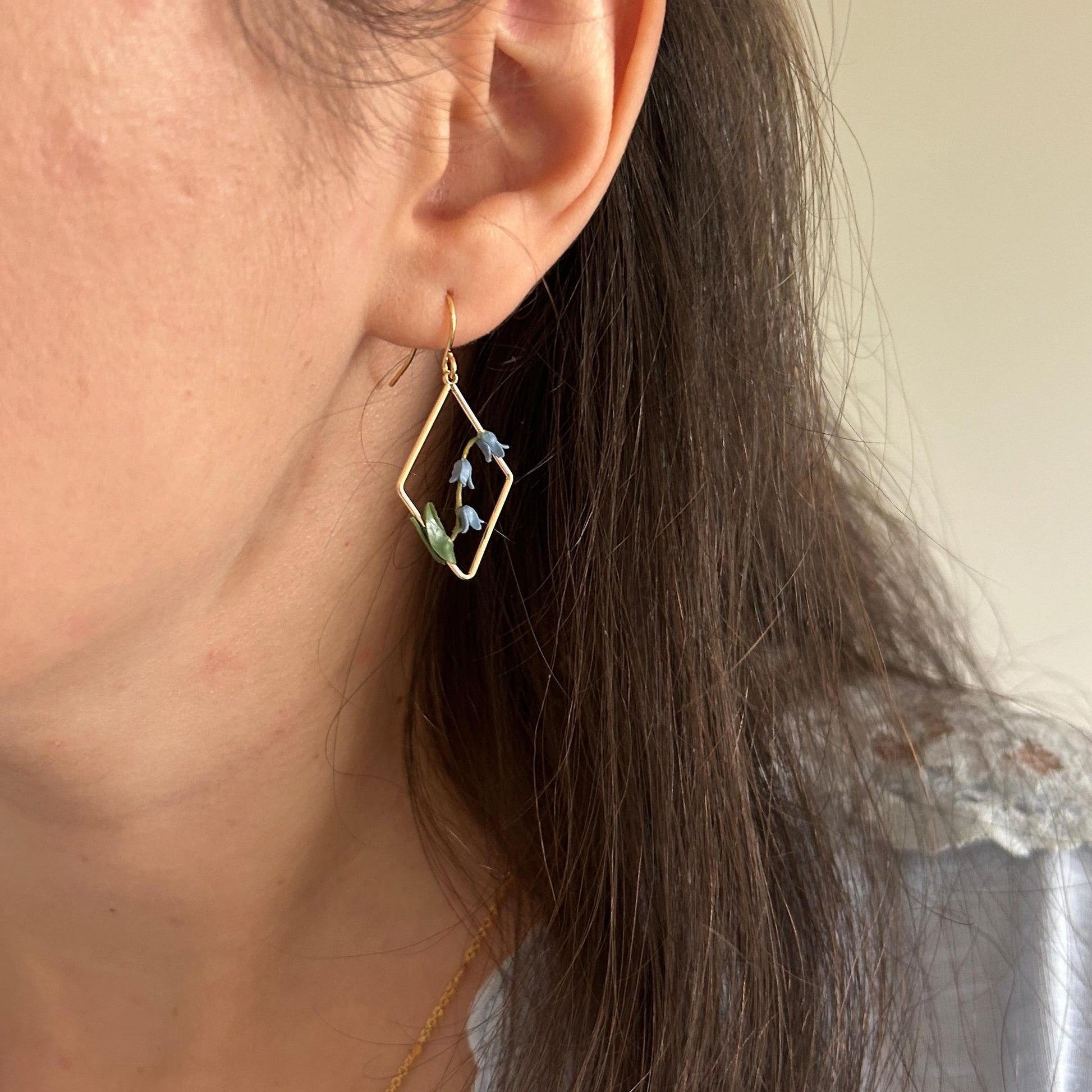 Bluebells flower hook earrings
