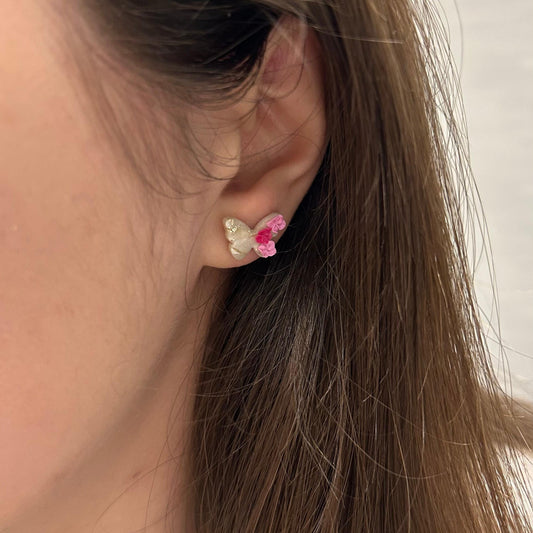 Butterfly floral studs