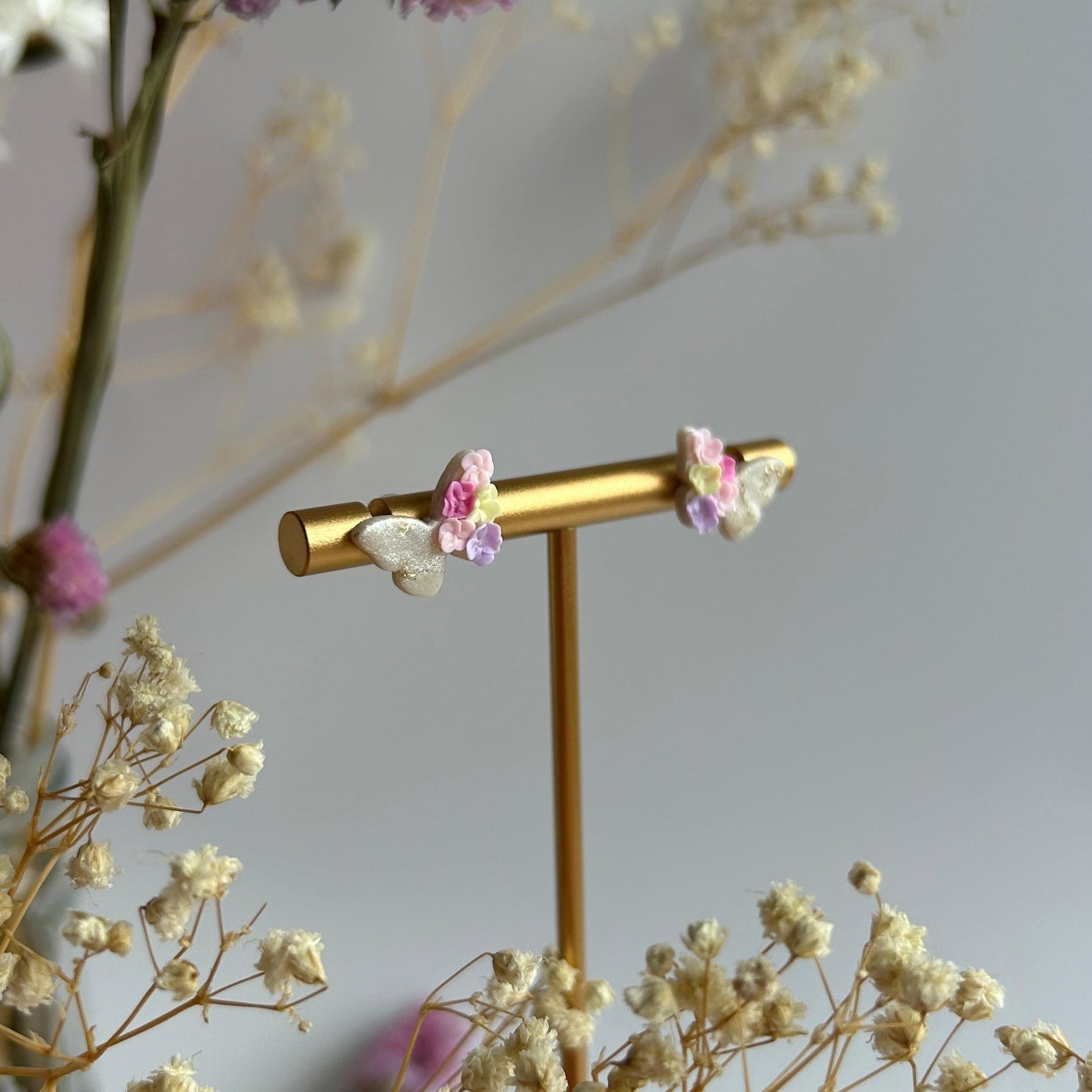 Butterfly floral studs