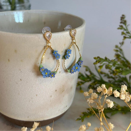 Forget-me-not flower earrings