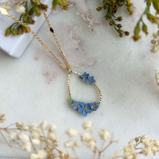 Forget-me-not flower necklace
