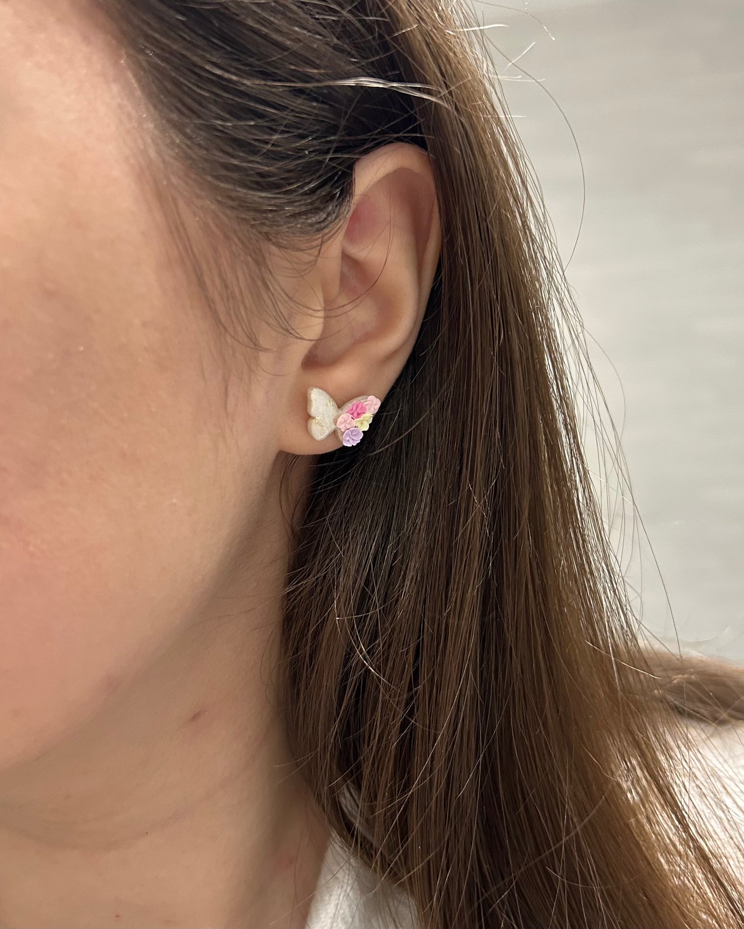 Butterfly floral studs