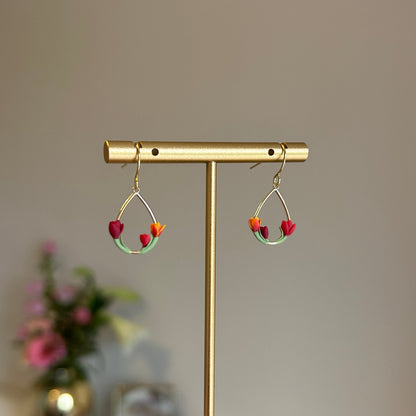 Tulip flower drop earrings