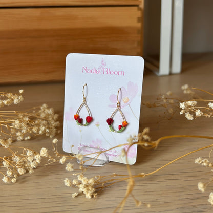 Tulip flower drop earrings