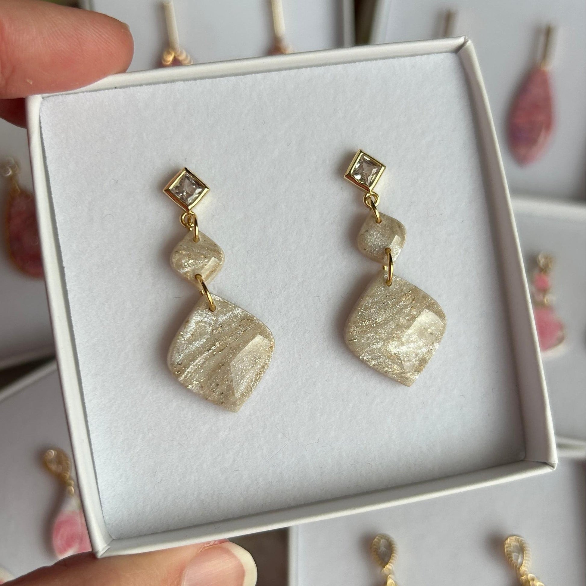 Polymer clay drop earrings