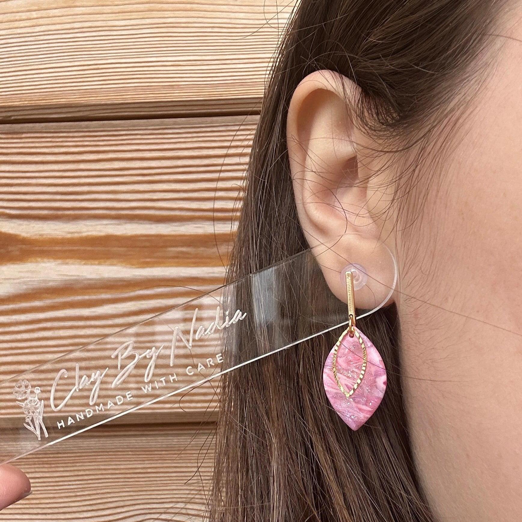 Polymer clay drop earrings