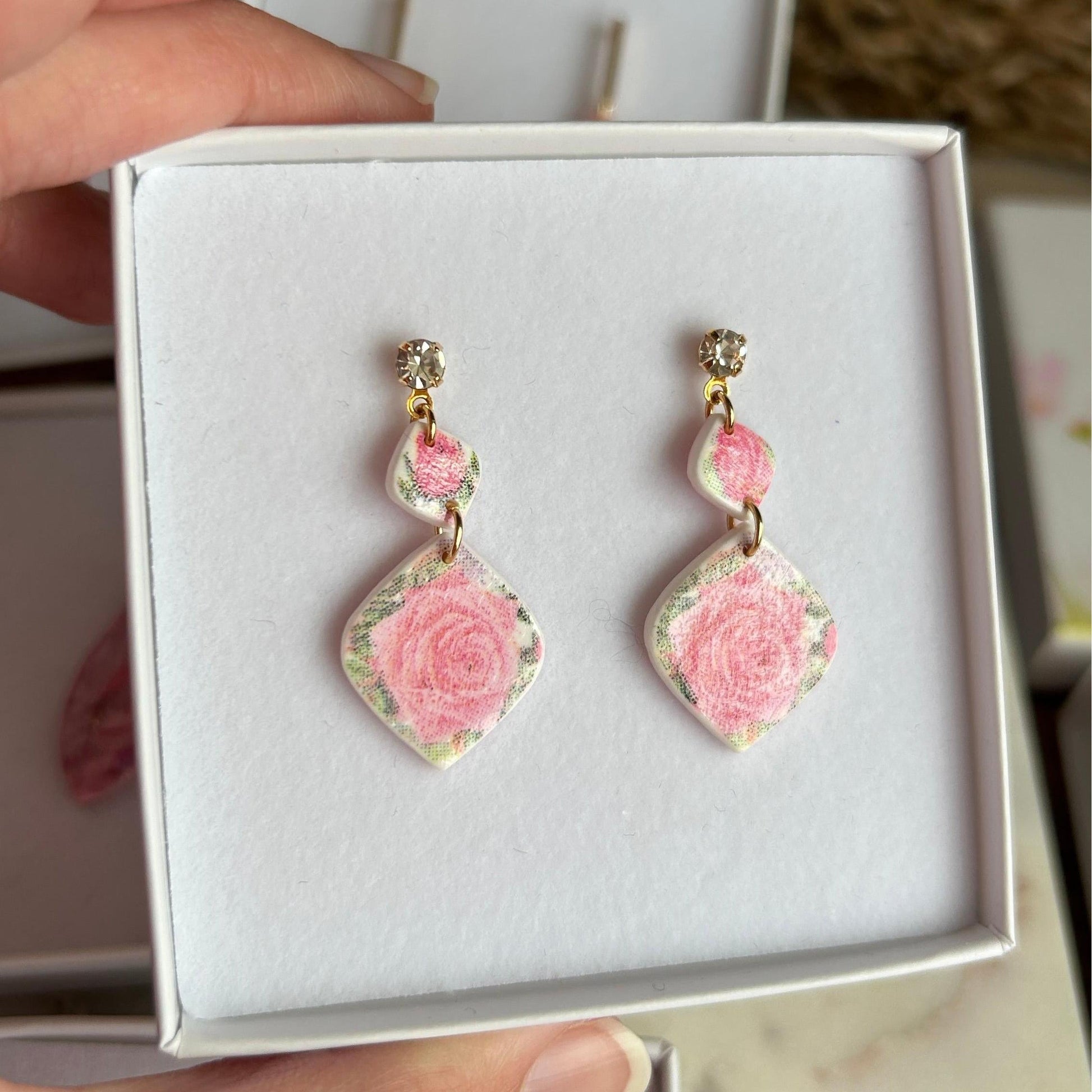Polymer clay drop earrings