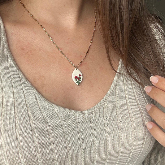 Rose June birth month necklace
