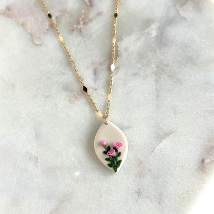 Rose June birth month necklace