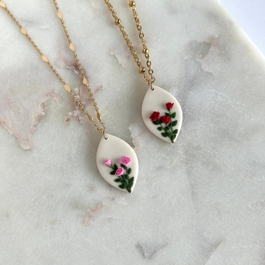 Rose June birth month necklace