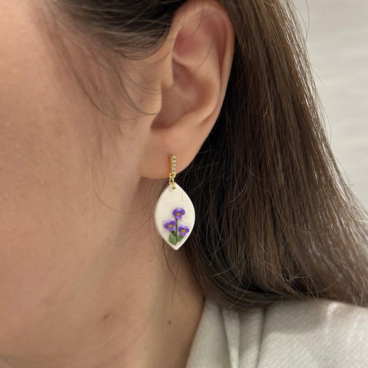 Violet February birth month earrings